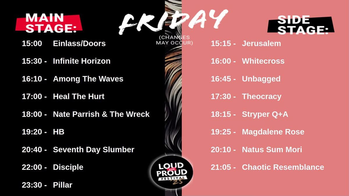 Timetable Freitag